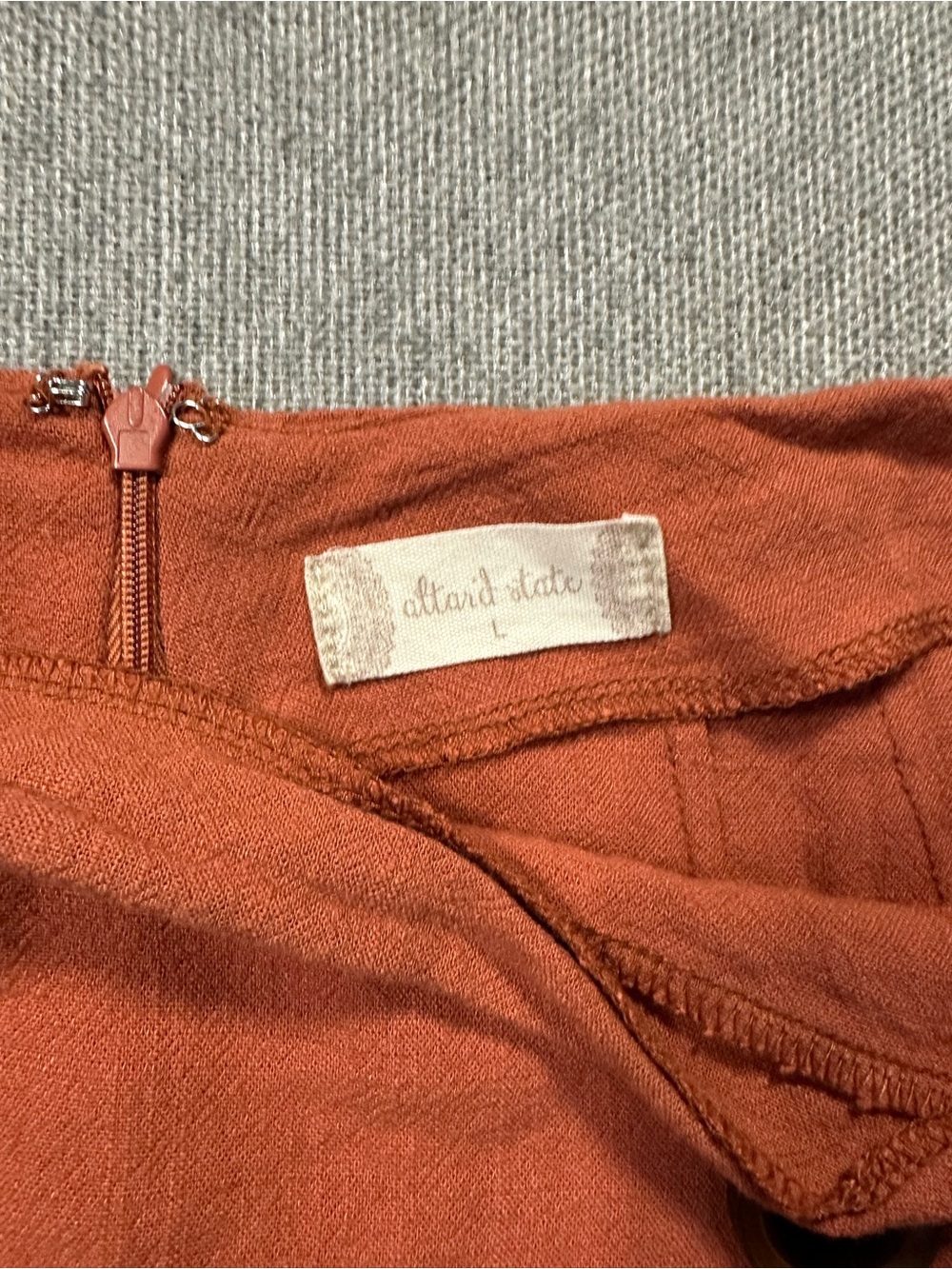 Altar'd State Rust Button-Accent Mini Skirt - Picture 3 of 6